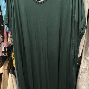 XL latched mama EUC dark Green V-Neck Dress